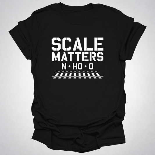 Scale Matters Model Railroad T-Shirt – N • HO • O