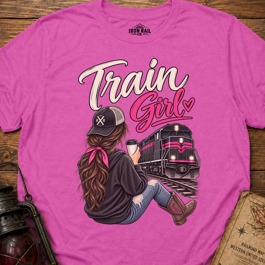 Train Girl Railfan T-Shirt – Brunette Edition