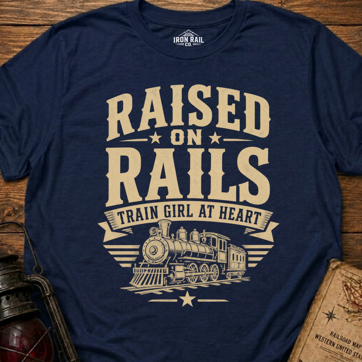 Raised on Rails – Train Girl at Heart T-Shirt