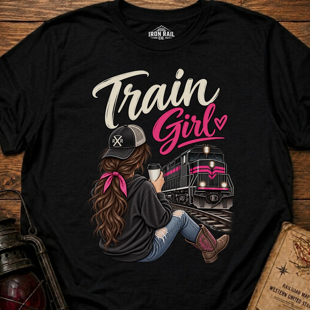 Train Girl Railfan T-Shirt – Brunette Edition