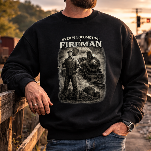 Steam Locomotive Fireman Heritage Crewneck Sweatshirt