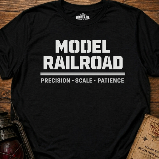 Model Railroad T-Shirt | Precision, Scale & Patience Railfan Tee