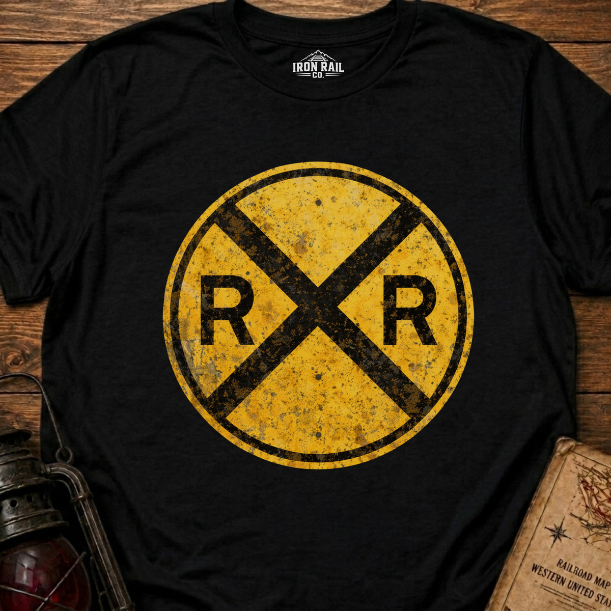 Classic Railroad Crossing T-Shirt | Classic RR Railfan Tee