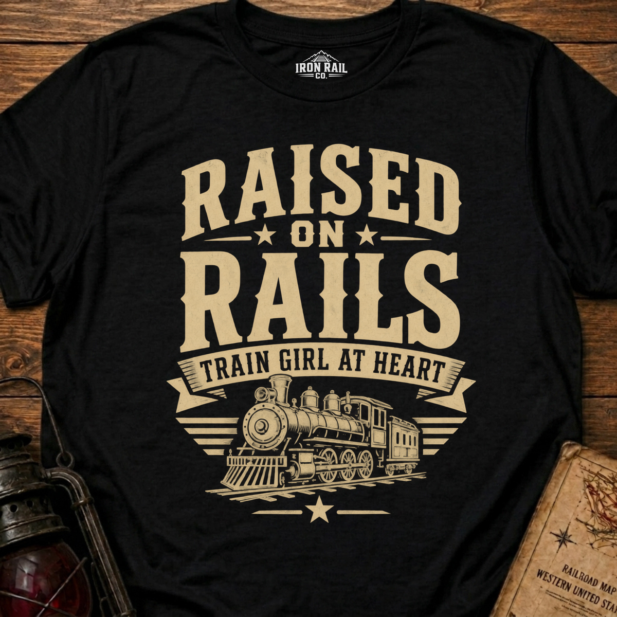 Raised on Rails – Train Girl at Heart T-Shirt