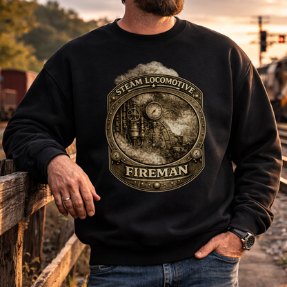 Steam Locomotive Fireman Crewneck Sweatshirt