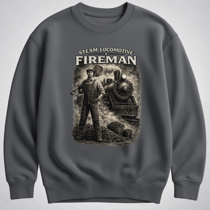 Steam Locomotive Fireman Heritage Crewneck Sweatshirt