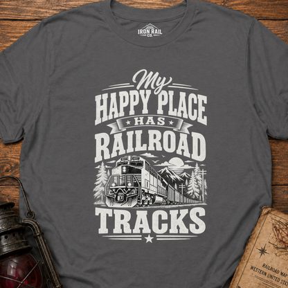 My Happy Place Has Railroad Tracks T-Shirt