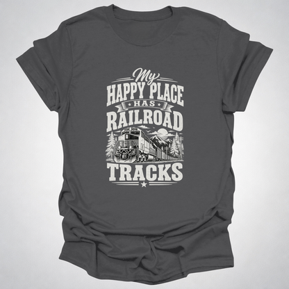 My Happy Place Has Railroad Tracks T-Shirt