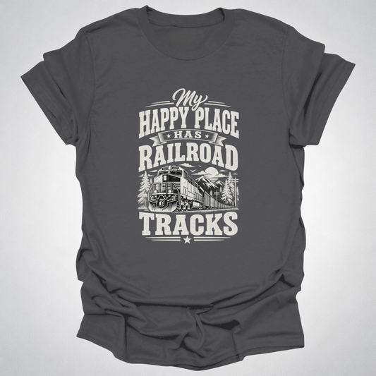 My Happy Place Has Railroad Tracks T-Shirt