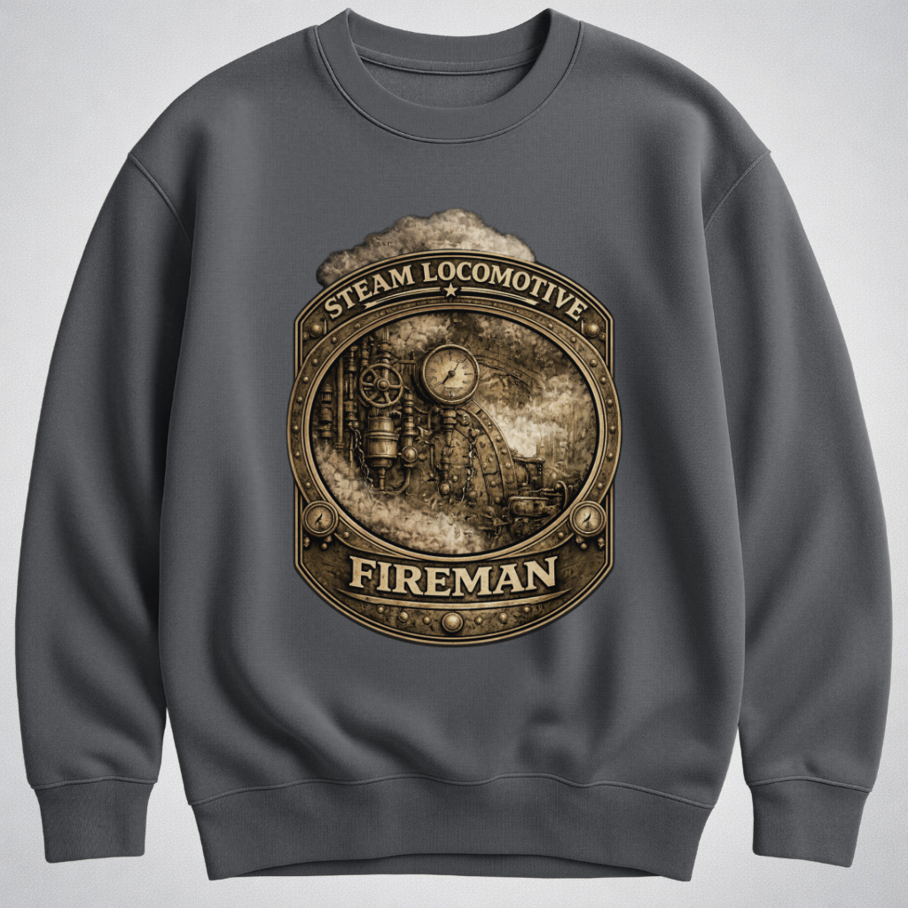 Steam Locomotive Fireman Crewneck Sweatshirt