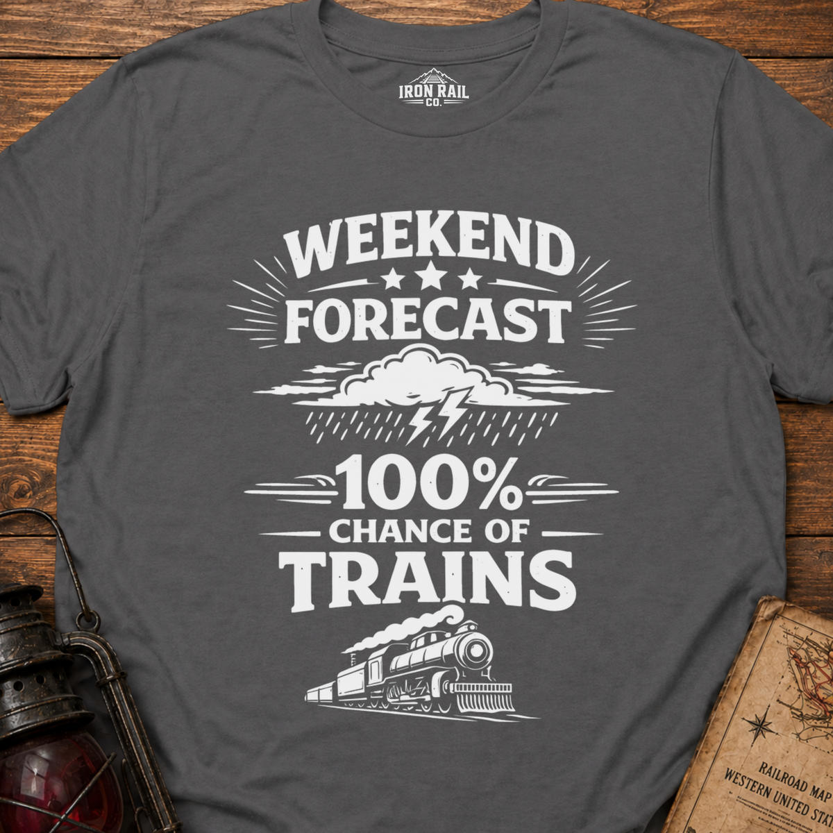 Weekend Forecast Train Shirt – Front Print