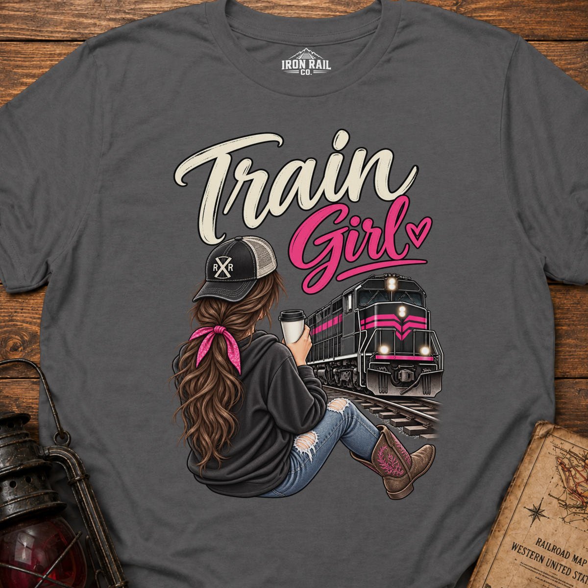 Train Girl Railfan T-Shirt – Brunette Edition