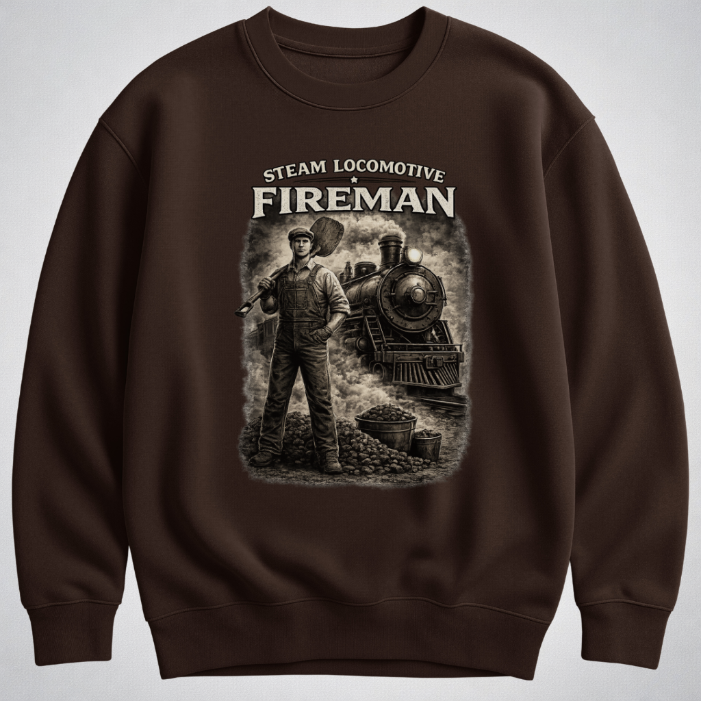 Steam Locomotive Fireman Heritage Crewneck Sweatshirt