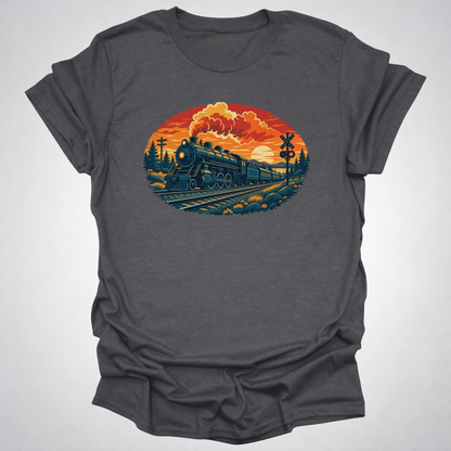 Vintage Steam Train Sunset T-Shirt