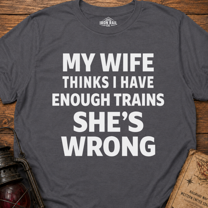 My Wife Thinks I Have Enough Trains She’s Wrong – Funny Train Shirt