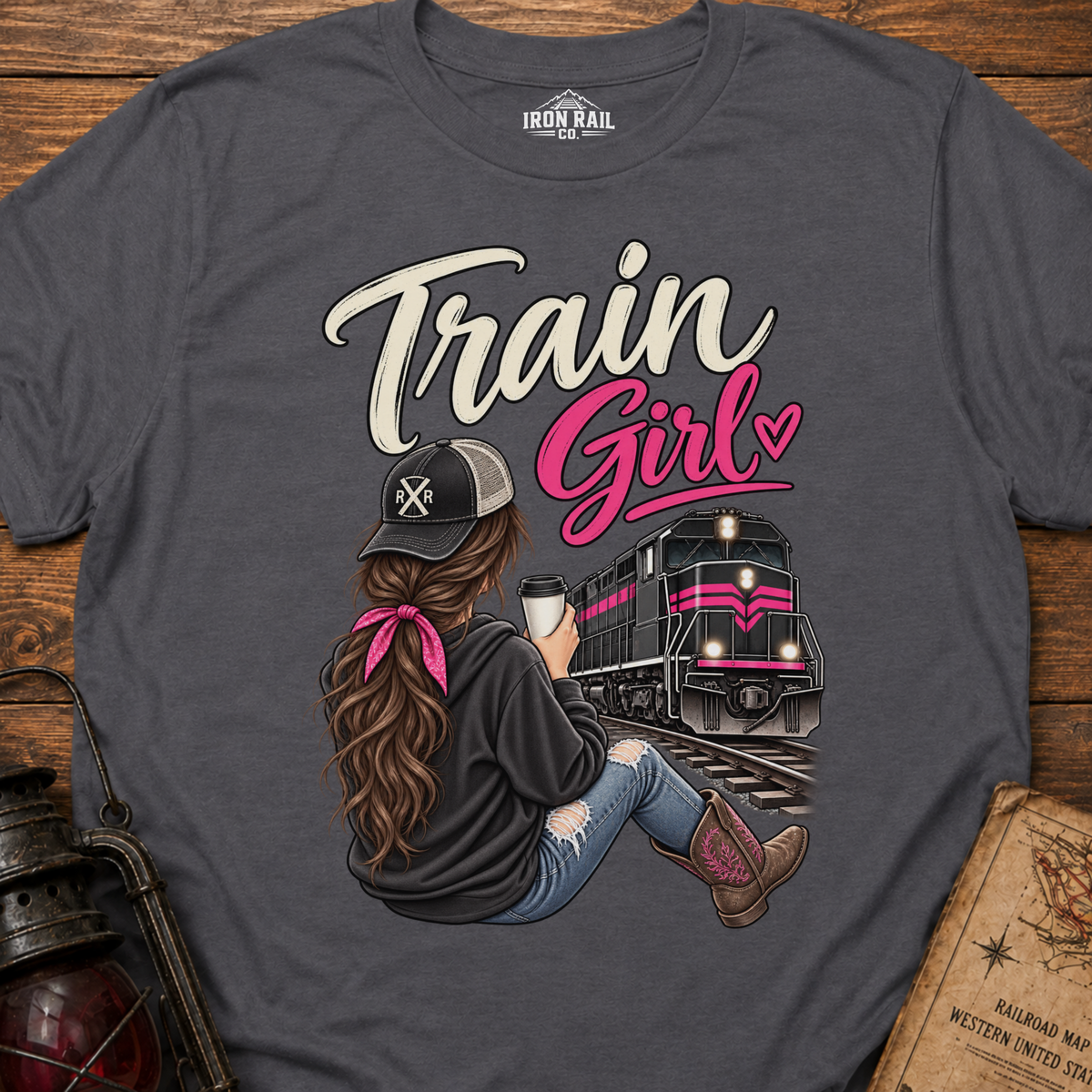 Train Girl Railfan T-Shirt – Brunette Edition