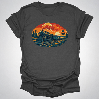 Vintage Steam Train Sunset T-Shirt