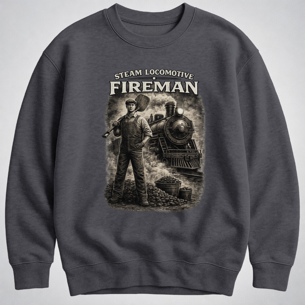 Steam Locomotive Fireman Heritage Crewneck Sweatshirt