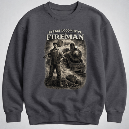 Steam Locomotive Fireman Heritage Crewneck Sweatshirt