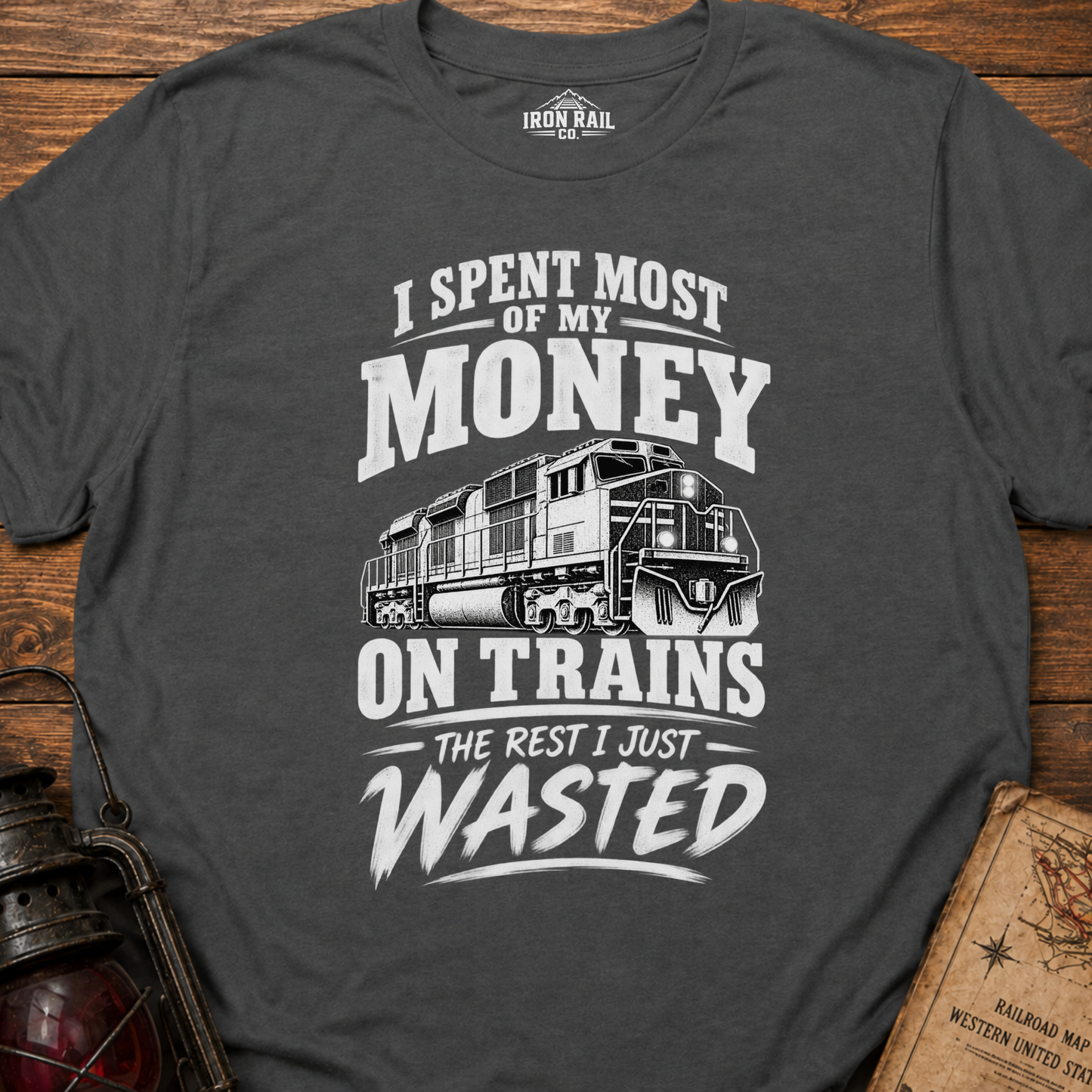 I Spent Most of My Money on Trains T-Shirt
