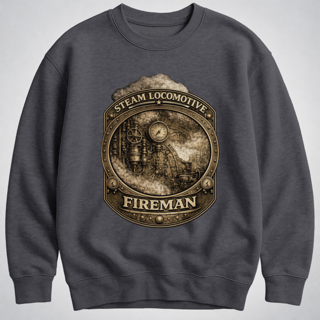 Steam Locomotive Fireman Crewneck Sweatshirt