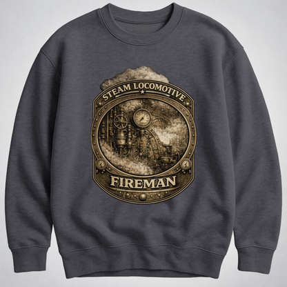 Steam Locomotive Fireman Crewneck Sweatshirt