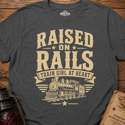Raised on Rails – Train Girl at Heart T-Shirt