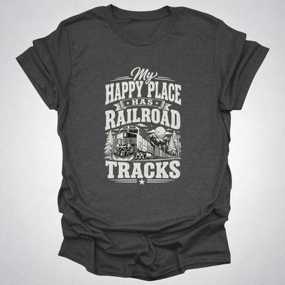 My Happy Place Has Railroad Tracks T-Shirt