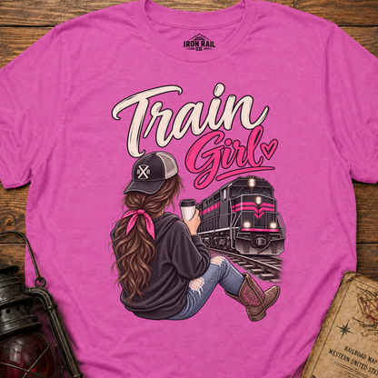 Train Girl Railfan T-Shirt – Brunette Edition