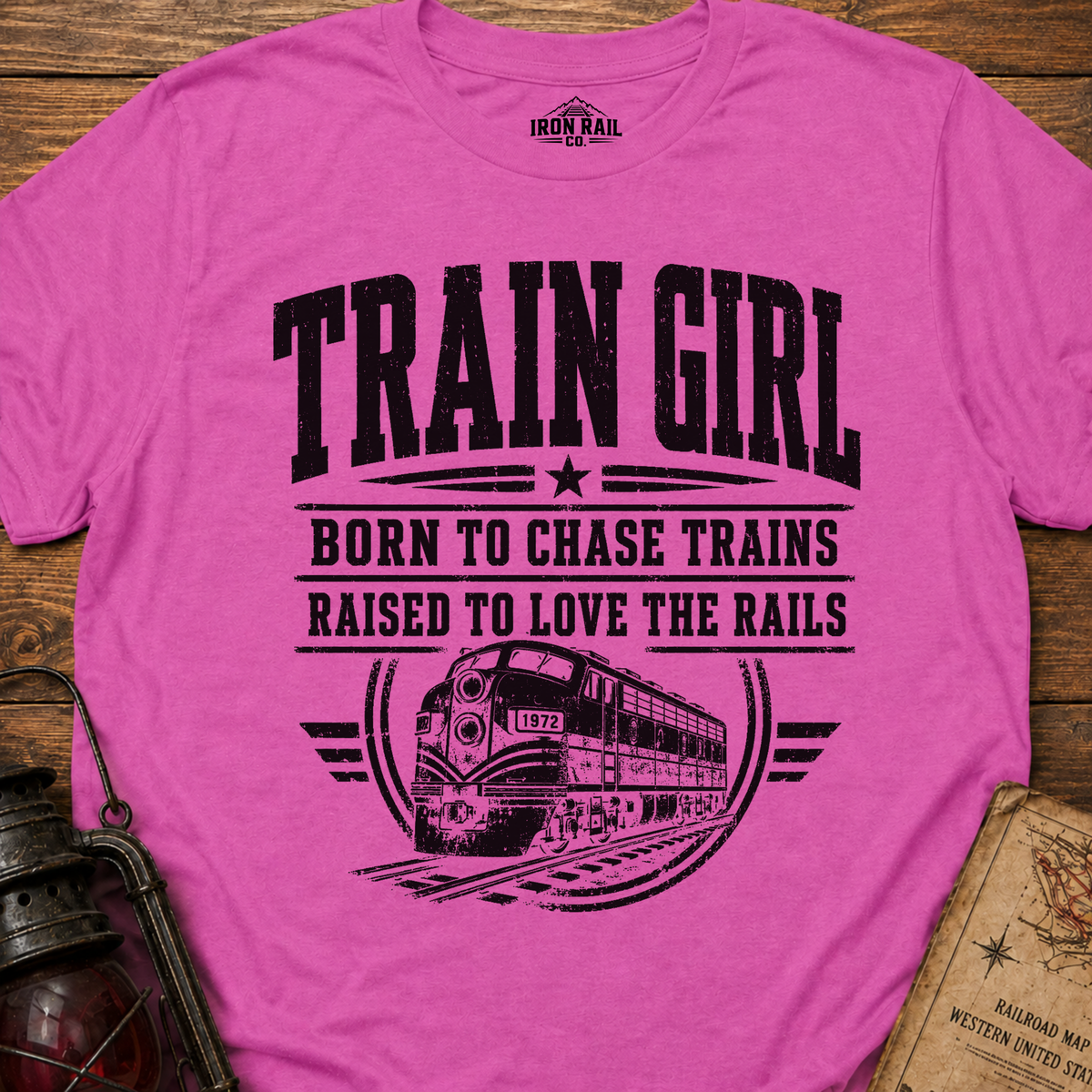 Train Girl Shirt | Born to Chase Trains Railfan T-Shirt