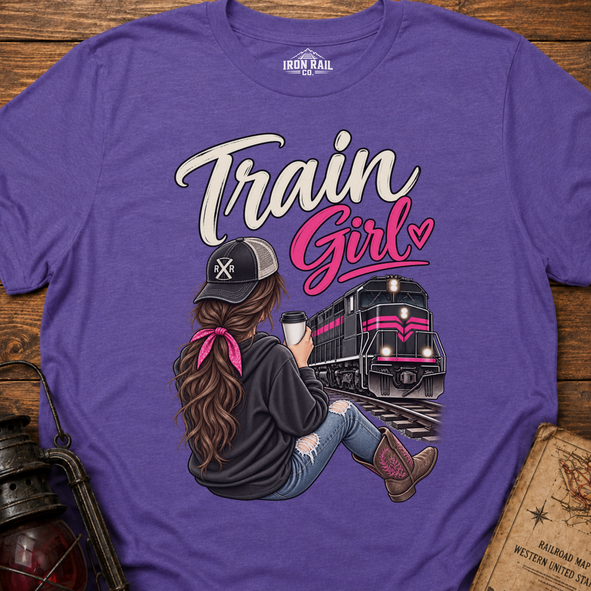 Train Girl Railfan T-Shirt – Brunette Edition