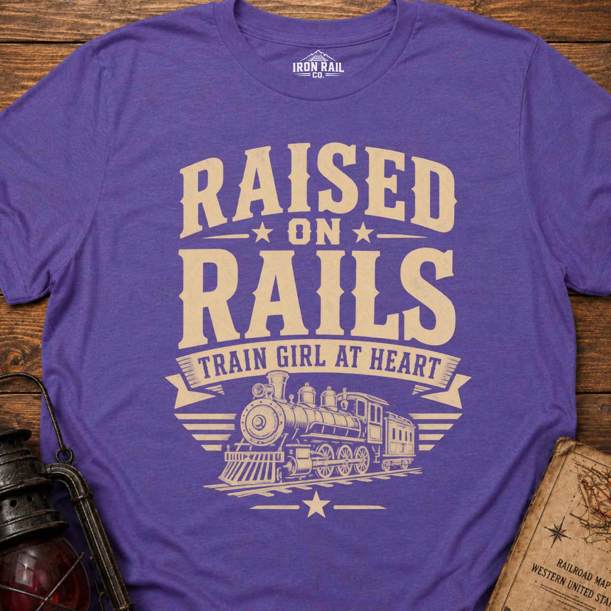 Raised on Rails – Train Girl at Heart T-Shirt