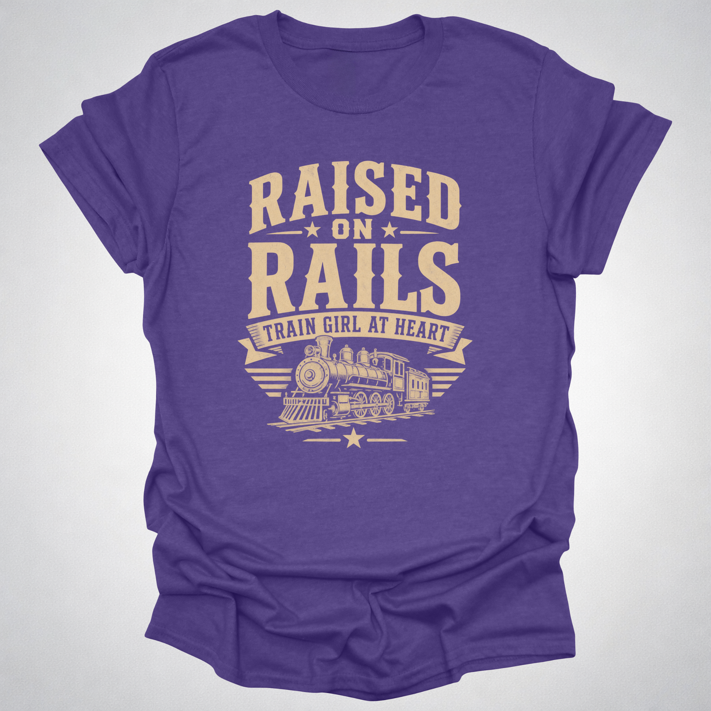Raised on Rails – Train Girl at Heart T-Shirt