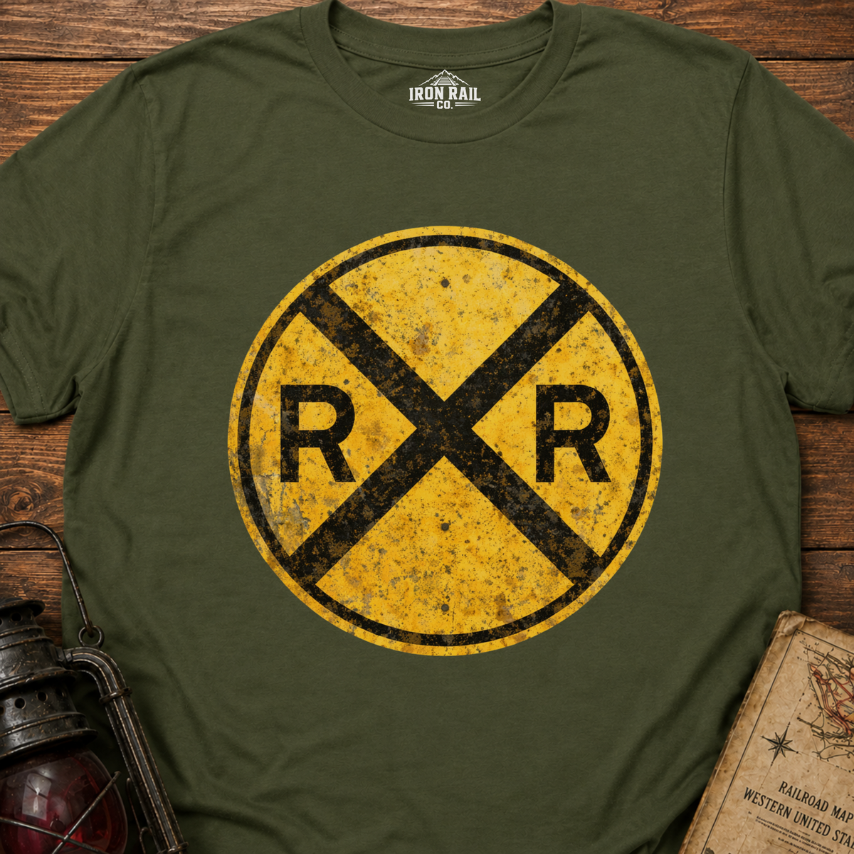Classic Railroad Crossing T-Shirt | Classic RR Railfan Tee