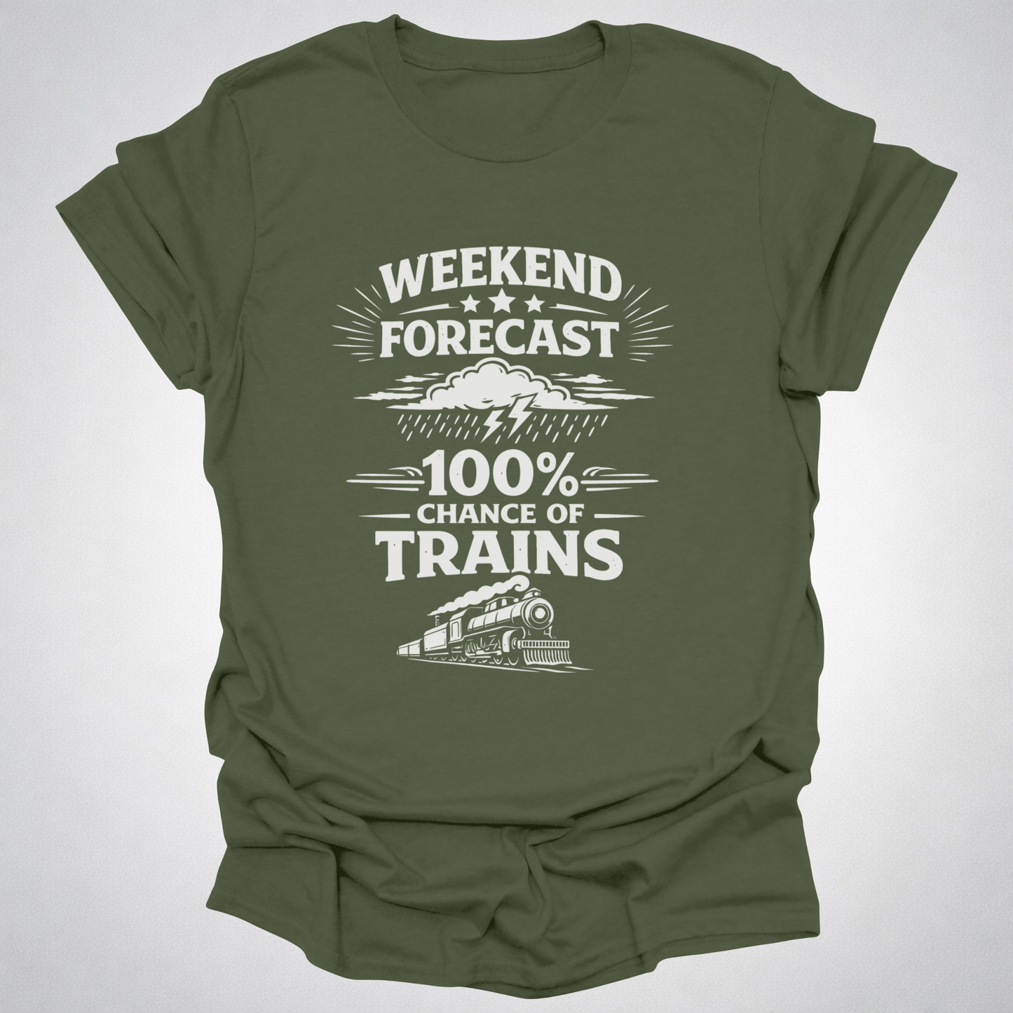 Weekend Forecast Train Shirt – Front Print