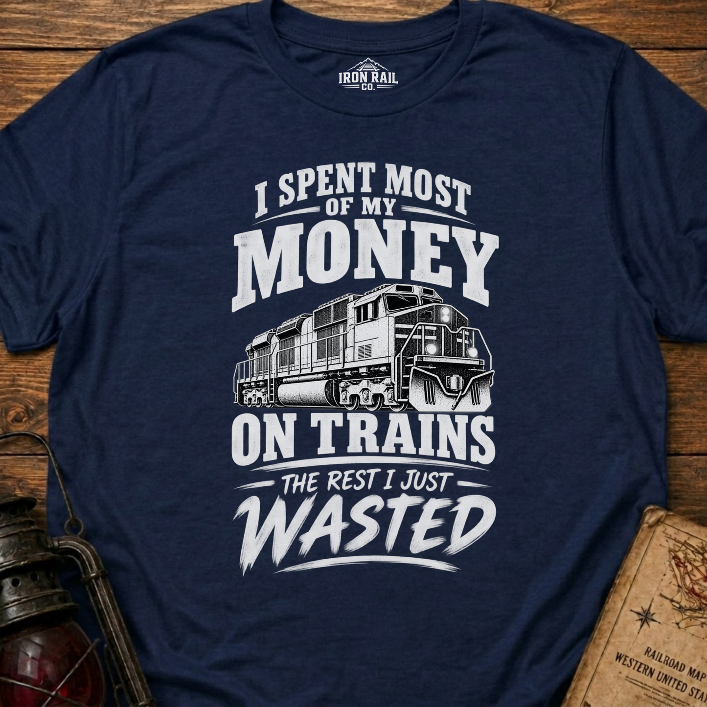 I Spent Most of My Money on Trains T-Shirt