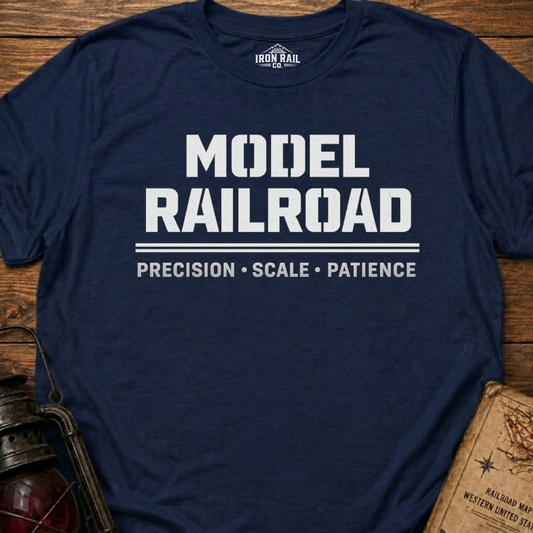 Model Railroad T-Shirt | Precision, Scale & Patience Railfan Tee