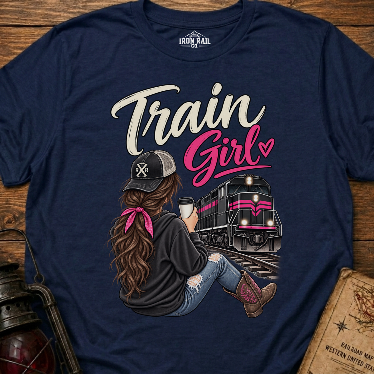 Train Girl Railfan T-Shirt – Brunette Edition