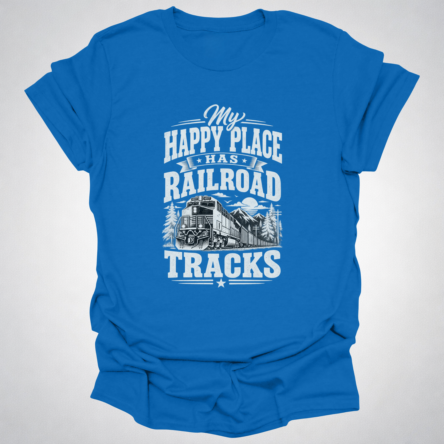 My Happy Place Has Railroad Tracks T-Shirt