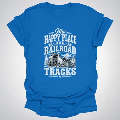 My Happy Place Has Railroad Tracks T-Shirt